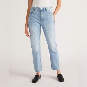 NWT EVERLANE The '90s Cheeky Straight Jean Vintage Sunbleached Blue size 27